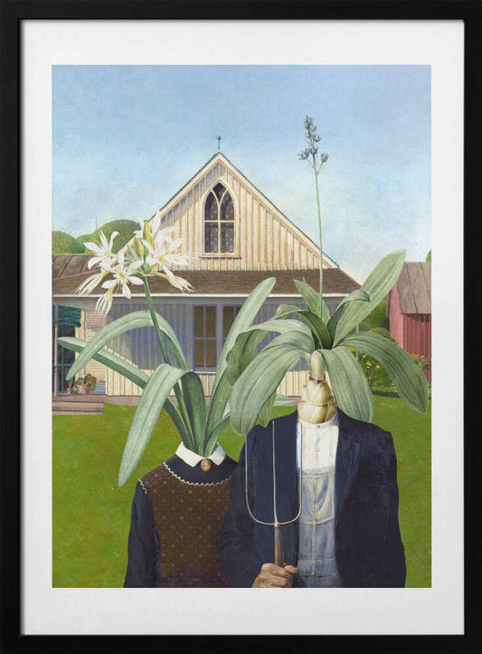 Floral Duo Patchwork - Art Print by Marja van den Hurk