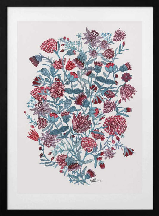 Intricate Botanical Flowers - Art Print by Paulina Vårregn