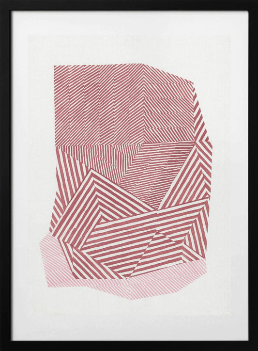 Striped geometric shape - Art Print by Paulina Vårregn