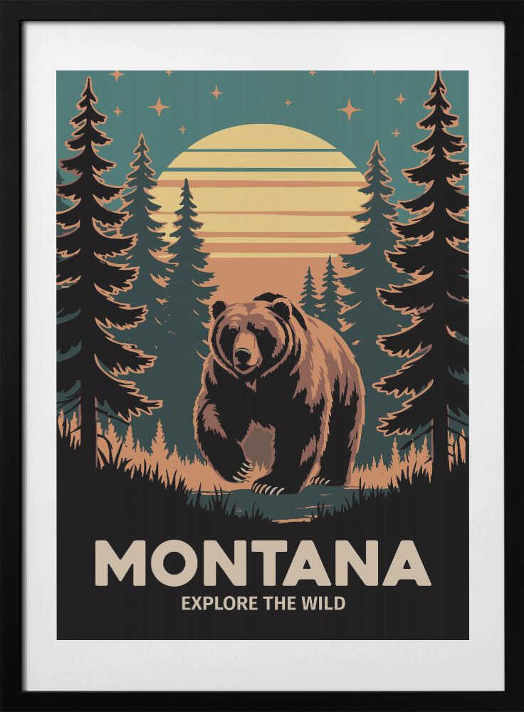 Montana - Art Print by Andreas Magnusson Travel Poster