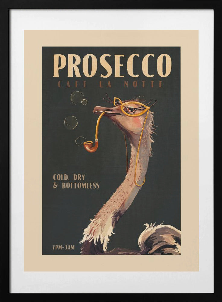 Chic Ostrich Night - Art Print by The Whiskey Ginger