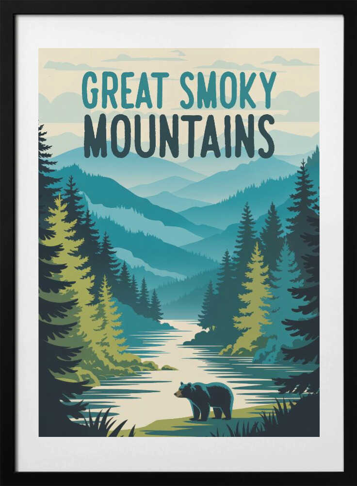 Great Smoky Mountains - Art Print by Andreas Magnusson Travel Poster