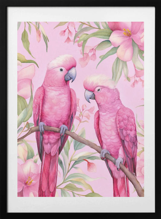 Pink Cockatoo Love - Art Print by Andrea Haase