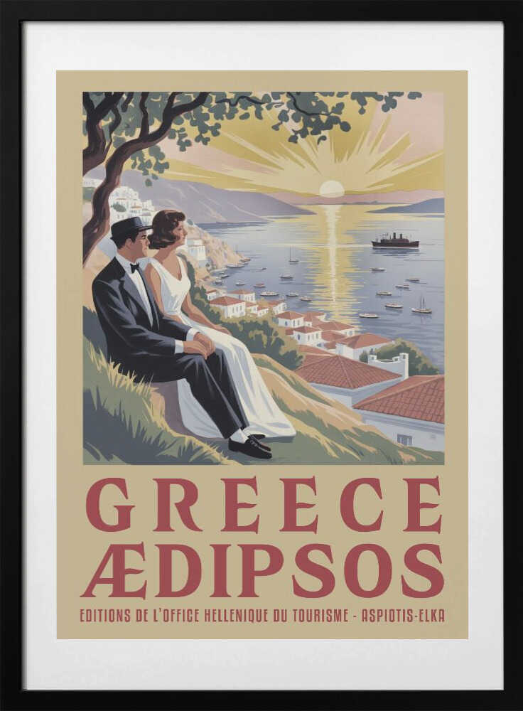 Greece Vintage Travel Poster - Art Print by Andreas Magnusson Travel Poster
