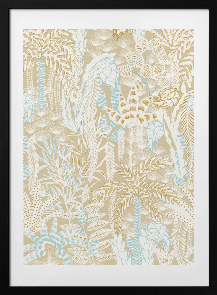 tropical lounge warm sand pattern - Art Print by Annick