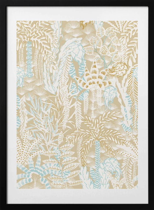 tropical lounge warm sand pattern - Art Print by Annick