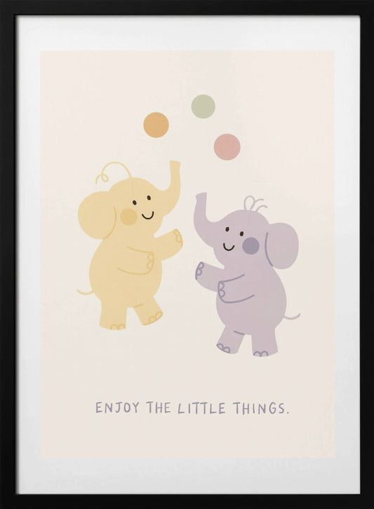 Playful Elephants - Art Print by Treechild