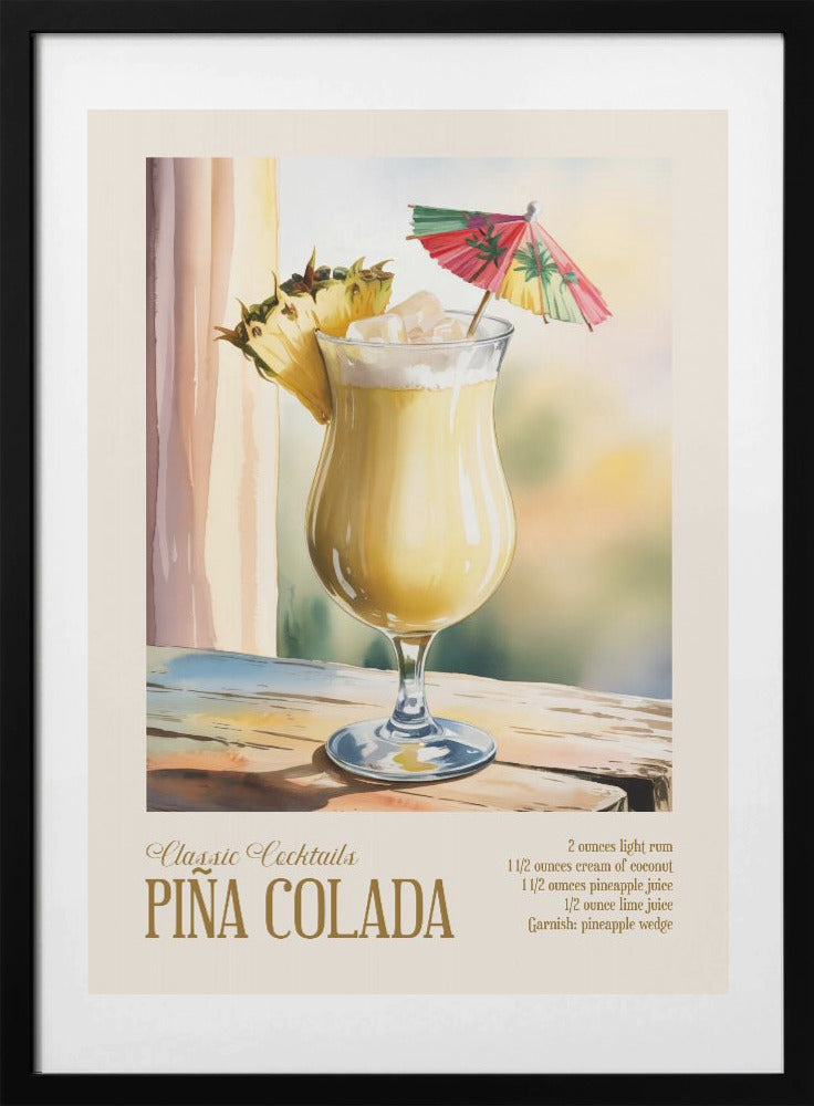 Classic Cocktails - Pina Colada - Art Print by Andreas Magnusson