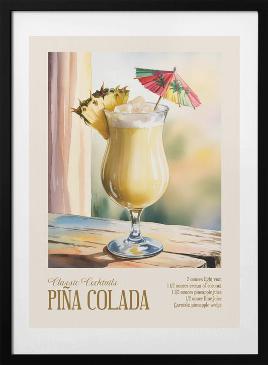 Classic Cocktails - Pina Colada - Art Print by Andreas Magnusson