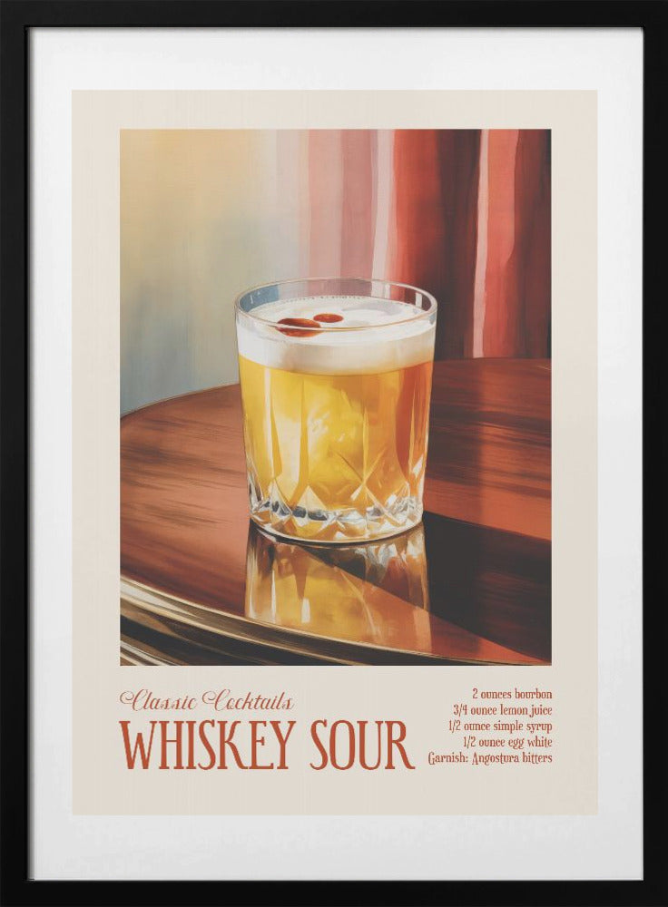 Classic Cocktails - Whiskey Sour - Art Print by Andreas Magnusson