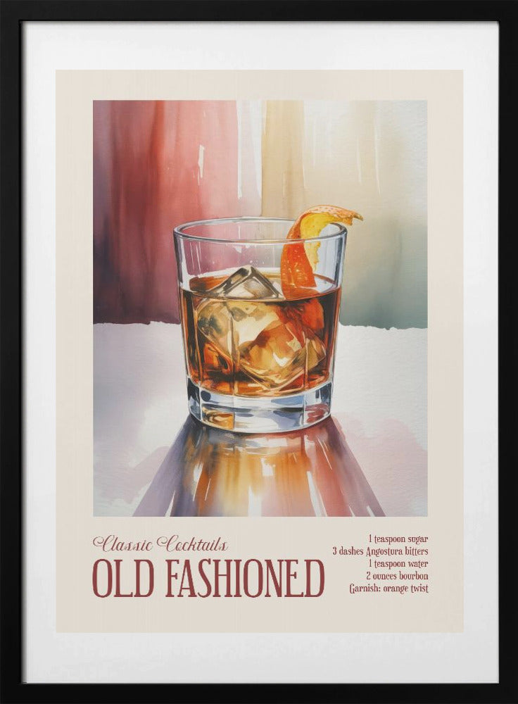 Classic Cocktails - Old Fashioned - Art Print by Andreas Magnusson
