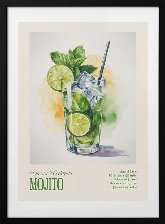 Classic Cocktails - Mojito - Art Print by Andreas Magnusson