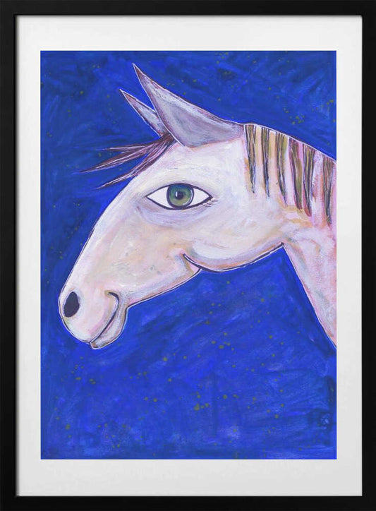 Dreaming of Horses Luminous Blue - Art Print by Sharyn Bursic