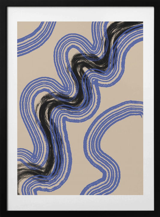 Black and Blue Lines - Art Print by THE MIUUS STUDIO