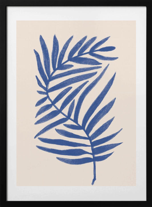 Blue Palm Leaves - Art Print by THE MIUUS STUDIO