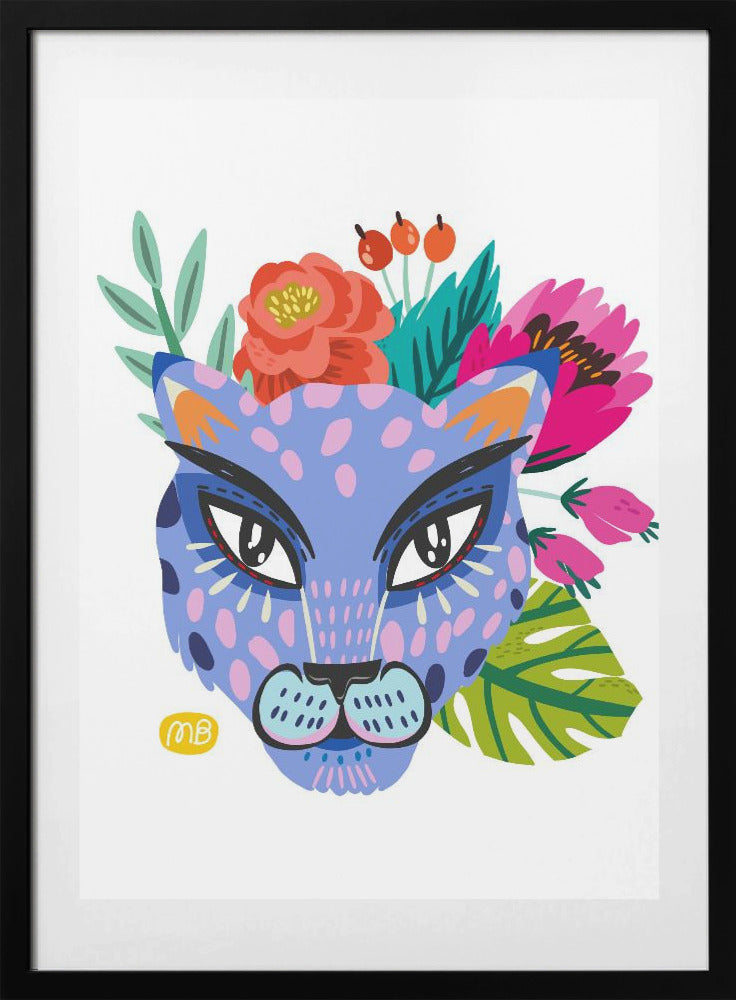 Floral Leopard Gaze - Art Print by Marusha Belle