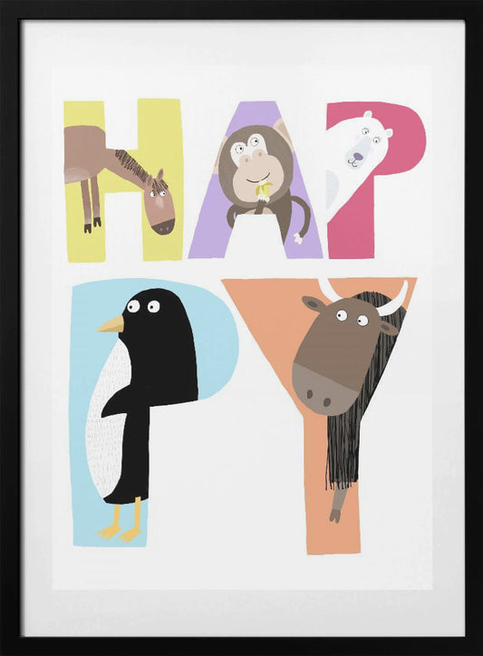 Joyful Animal Letters - Art Print by Carla Daly