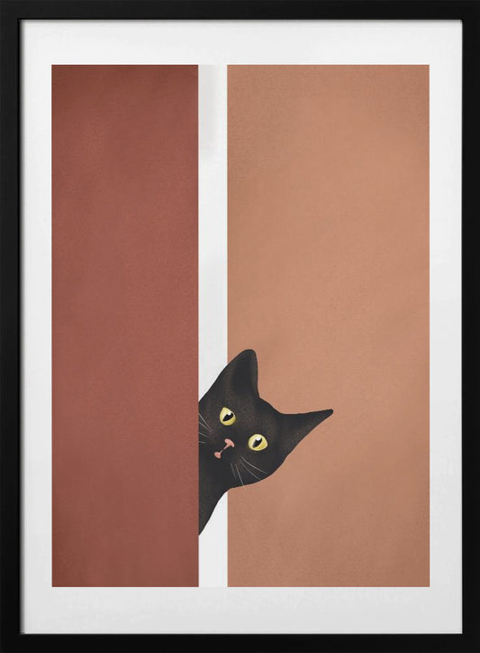 Curious Black Cat - Art Print by City Art