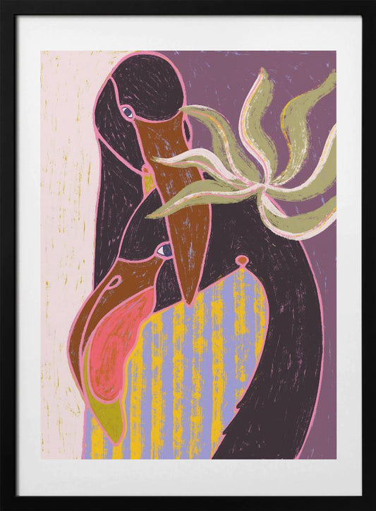 Flamingo Harp Duet - Art Print by Uma Gokhale