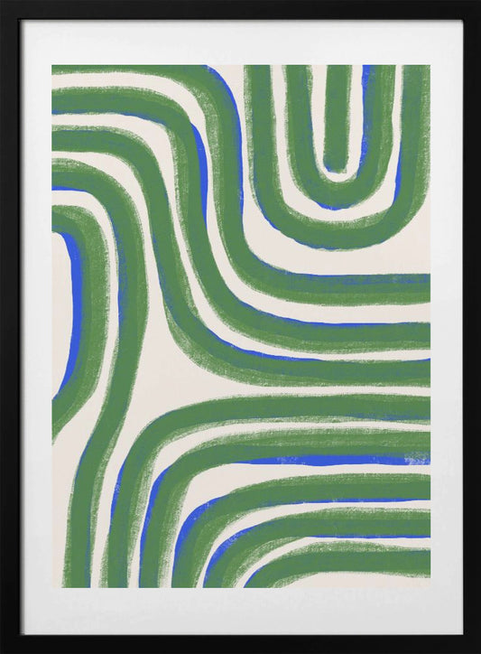 Green Abstract Lines - Art Print by THE MIUUS STUDIO