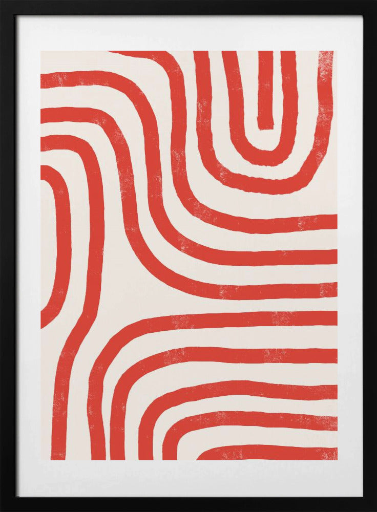 Red Modern Lines - Art Print by THE MIUUS STUDIO