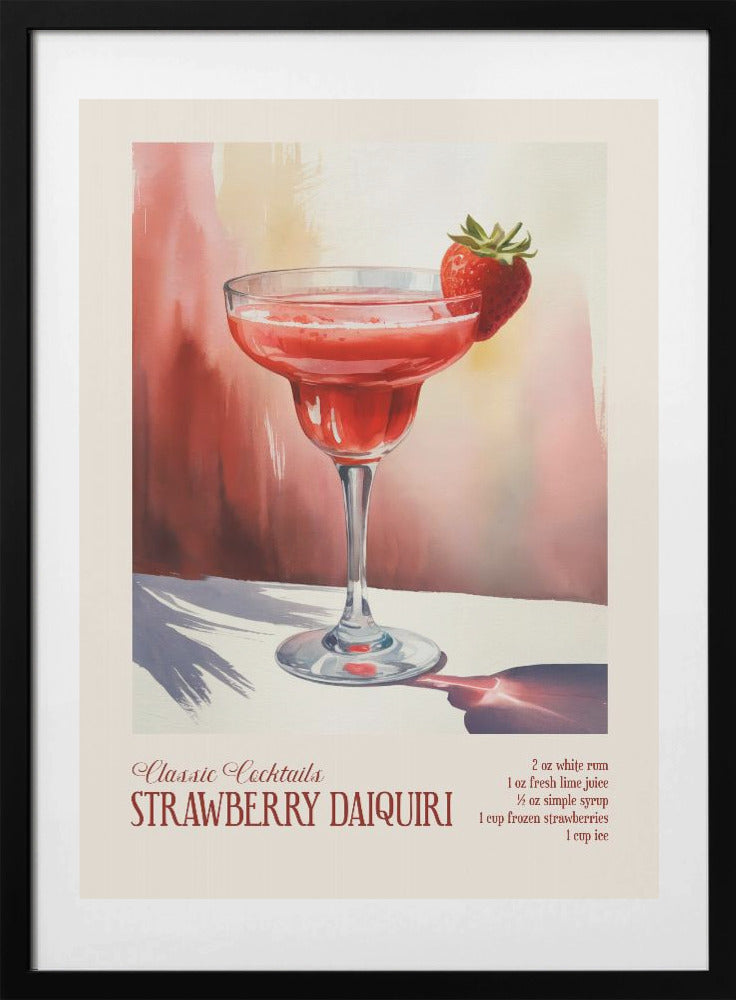 Classic Cocktails - Strawberry Daiquiri - Art Print by Andreas Magnusson