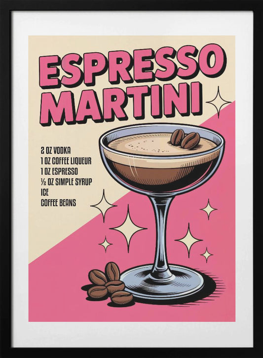 Espresso Martini Retro Style - Art Print by Andreas Magnusson