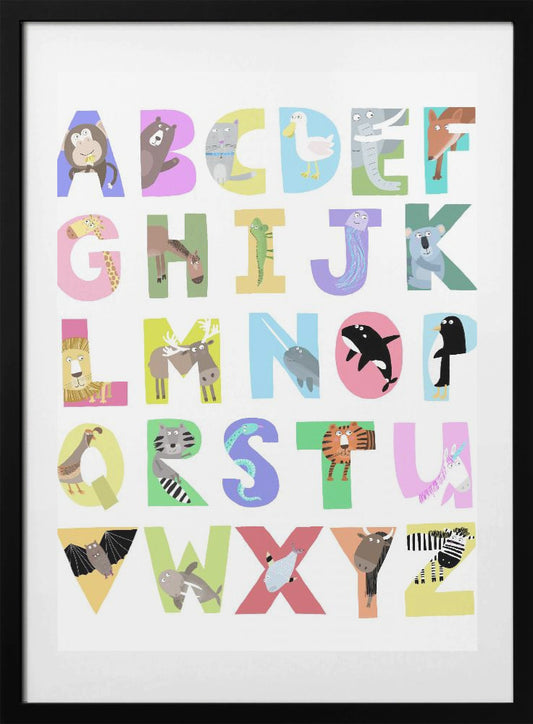 Colorful Alphabet Animal Shapes - Art Print by Carla Daly