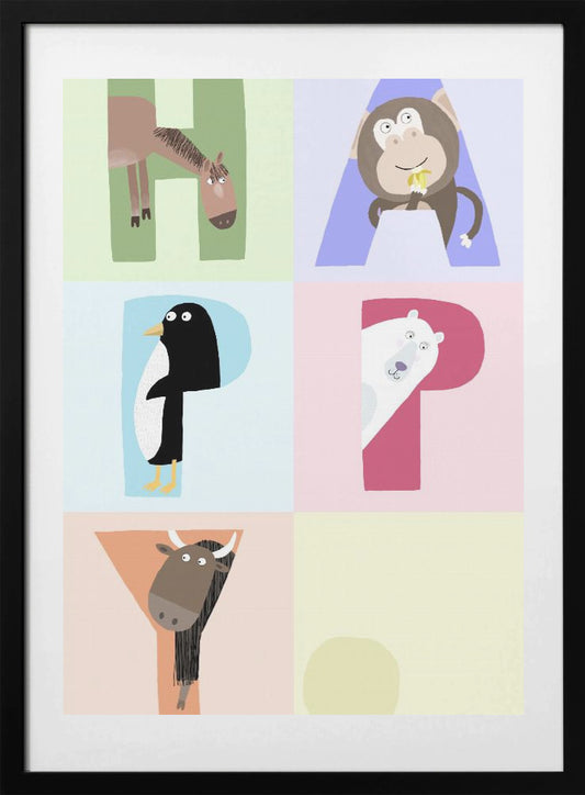 Joyful Animal Letters - Art Print by Carla Daly