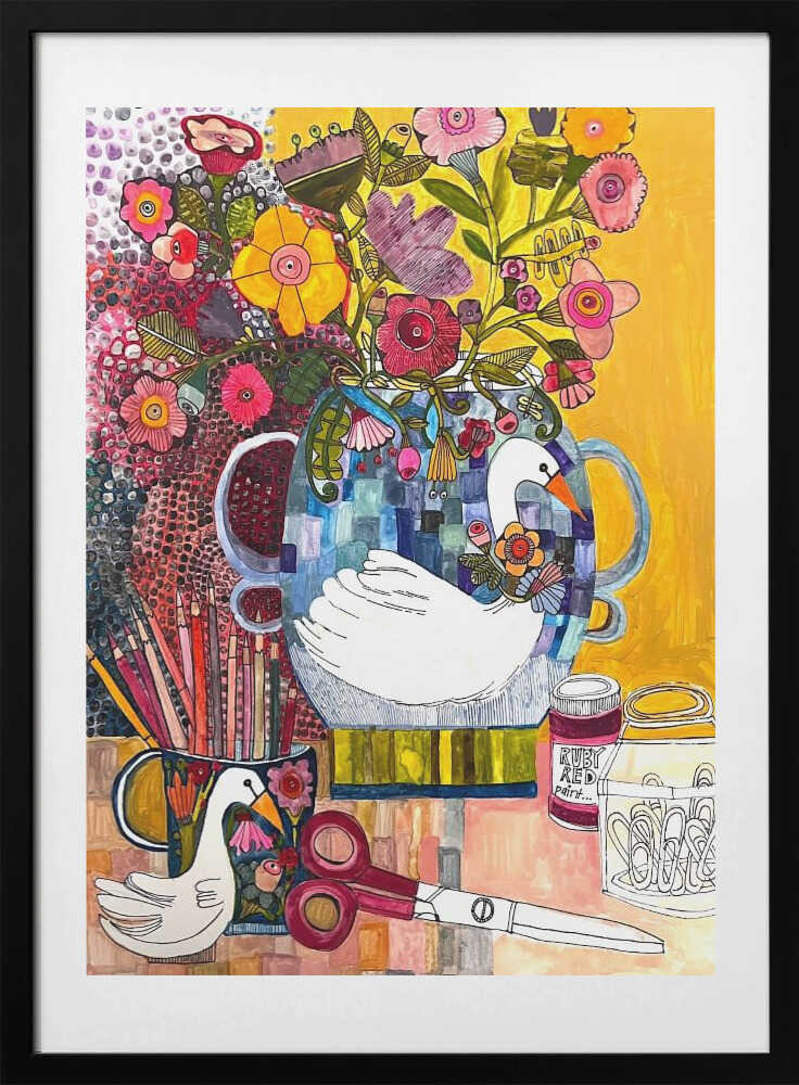 Still Life Swans - Art Print by Sharon Nullmeyer