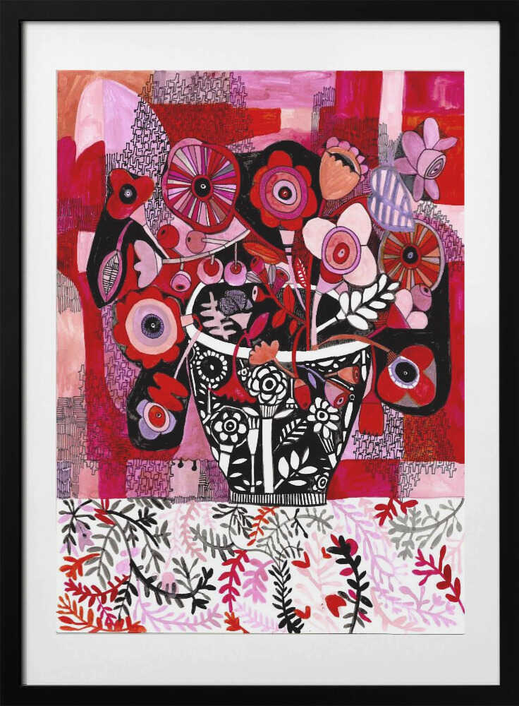 Shades of Pink Still Life - Art Print by Sharon Nullmeyer