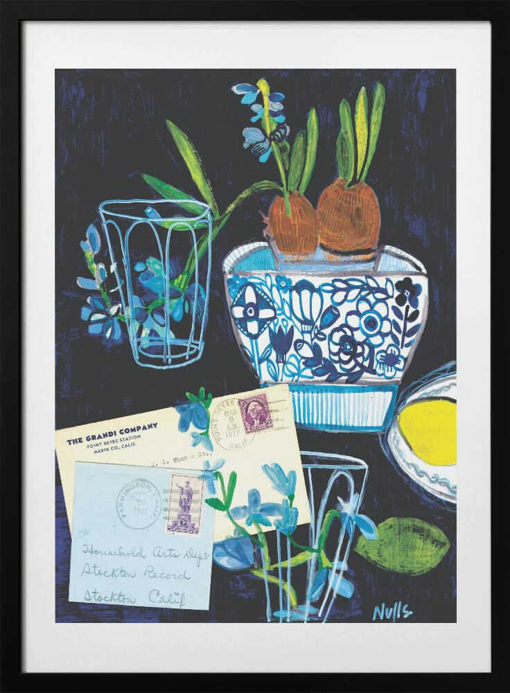 Blue Mail - Art Print by Sharon Nullmeyer