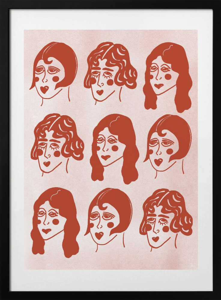 cartoonish ladies - Art Print by Mela Patterns
