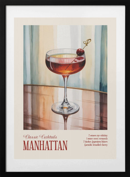 Classic Cocktails - Manhattan - Art Print by Andreas Magnusson
