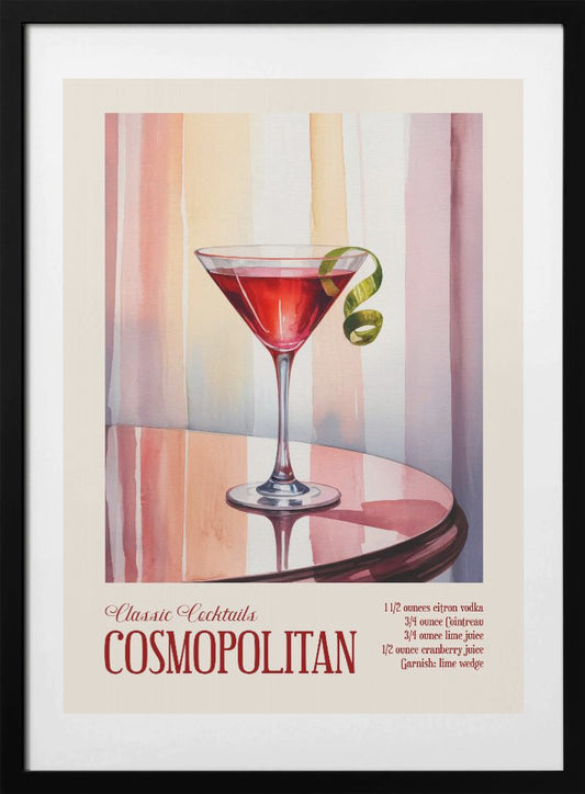Classic Cocktails - Cosmopolitan - Art Print by Andreas Magnusson