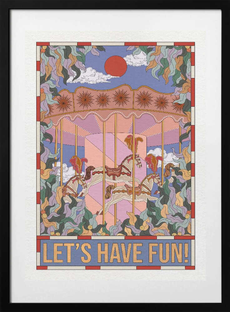Let's Have Fun - With Text - Art Print by OMG Kitty