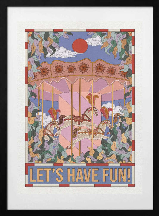 Let's Have Fun - With Text - Art Print by OMG Kitty