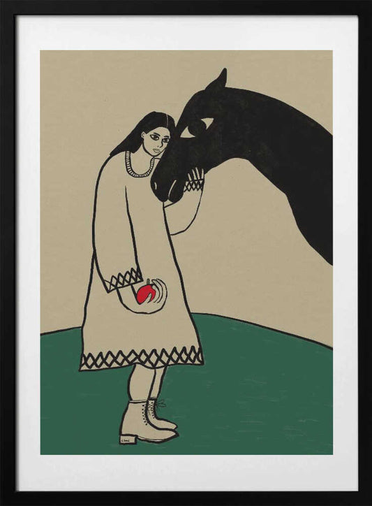 Lady and her horse - Art Print by Sharyn Bursic