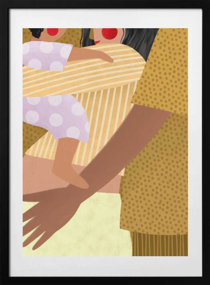 Gentle Family Embrace - Art Print by Bea Müller