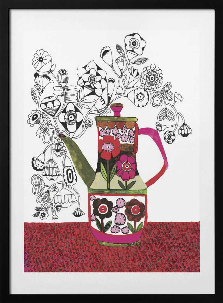Pour Me a Cup of Flowers - Art Print by Sharon Nullmeyer