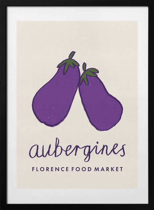 Aubergines Florence Food Market Italy - Art Print by Dirkie Nell