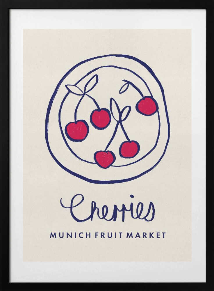 Cherries Munich Food Market Germany - Art Print by Dirkie Nell