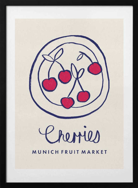 Cherries Munich Food Market Germany - Art Print by Dirkie Nell