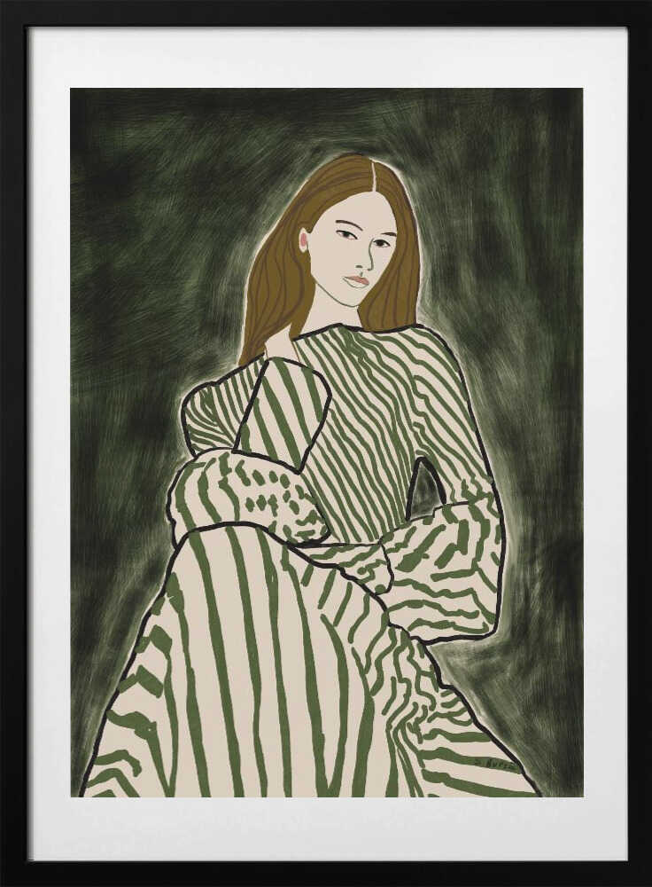 Woman SITTING - Art Print by Sharyn Bursic