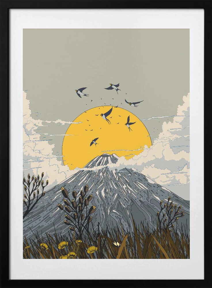 Volcano Swallows - Art Print by Nicholas
