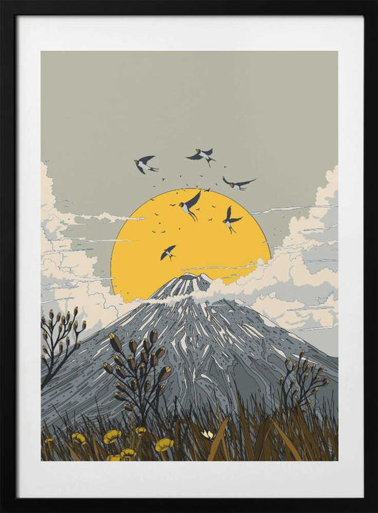 Volcano Swallows - Art Print by Nicholas