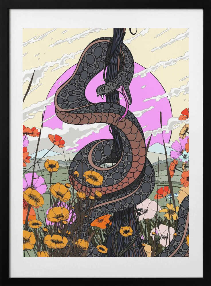 Snake In Asia - Art Print by Nicholas