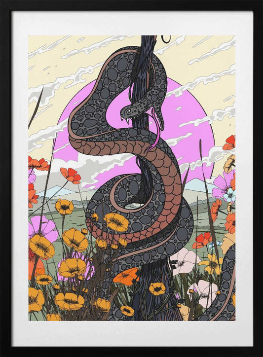 Snake In Asia - Art Print by Nicholas