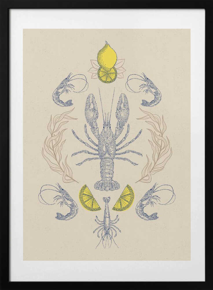 Lobster and Lemons - Art Print by Alexandra Weise