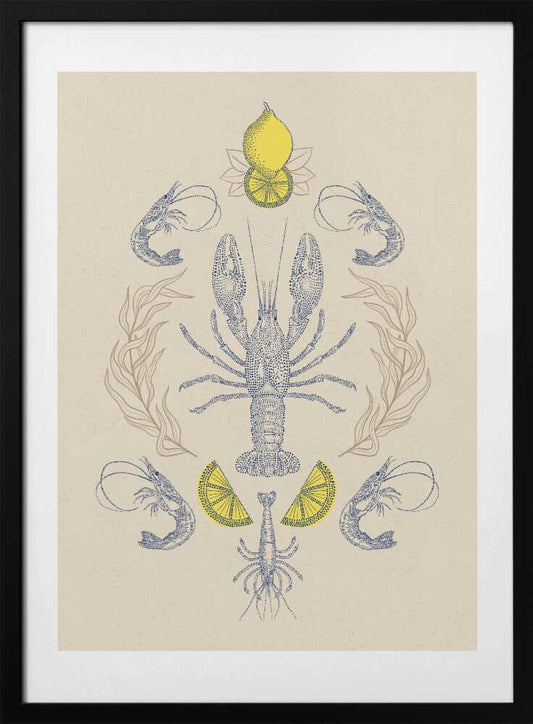 Lobster and Lemons - Art Print by Alexandra Weise